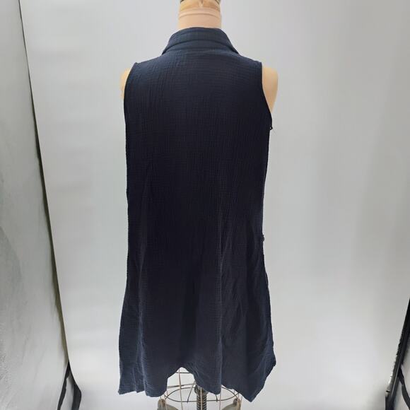 For Cynthia Linen Blend Dress Tunic Button Up Pockets Lagenlook Size Medium - Picture 5 of 12